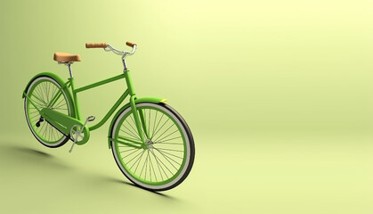 Naklejka na ściany i meble World Bicycle Day with green bicycle, Generative ai