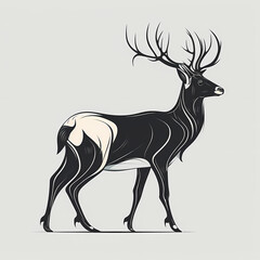 Deer Isolated On White Background. generative AI