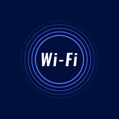 Wifi signal logo. Free Wi-Fi access point for laptop, computer, phone. Vector illustration