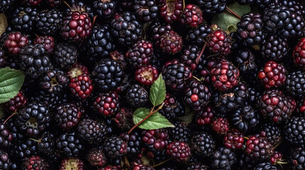 blackberries and berries created with Generative AI technology