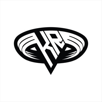 recommend clip art: KR Logo monogram with triangle shape slice isolated outline design template