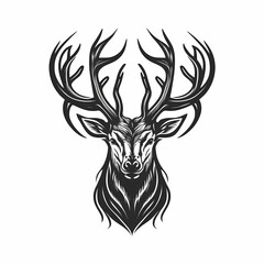 Deer Head ISolated On White BAckground. Generative AI