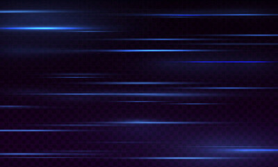 Vector illustration of a blue color. Light effect. Abstract laser beams of light. Chaotic neon rays of light