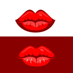 Red beautyfull lips vector collection