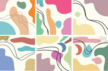 Abstract backgrounds hand drawn various shapes and doodle objects.  