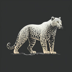 Jaguar Isolated On White Background. Generative AI