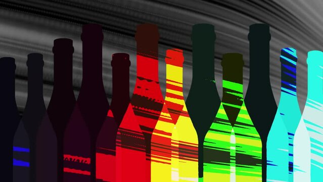 Bottle of alcohol illustration.Design for wine. Alcohol vector background. Template for drink card.