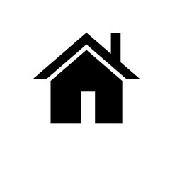 Home icon with door and chimney