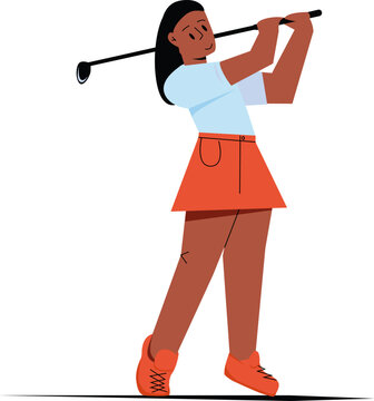 girl swinging a golf club