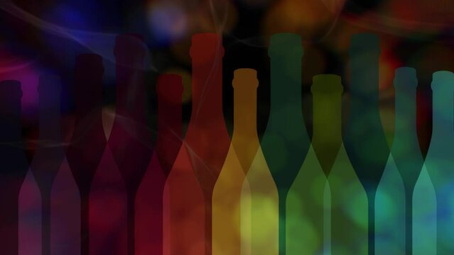 Bottle of alcohol illustration.Design for wine. Alcohol vector background. Template for drink card.