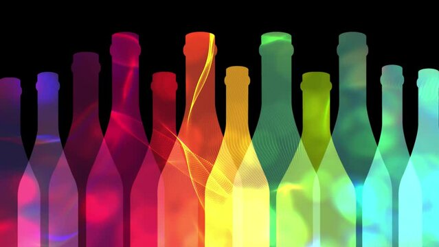 Bottle of alcohol illustration.Design for wine. Alcohol vector background. Template for drink card.