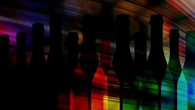 Bottle of alcohol illustration.Design for wine. Alcohol vector background. Template for drink card.