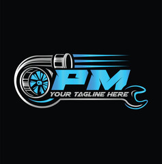 automotive, diesel repair and performance, Turbo icon, trubo with piston logo premium logo design vector