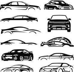 Car logo, auto dealership, car silhouette, car icon, automotive car logo design vector template icon