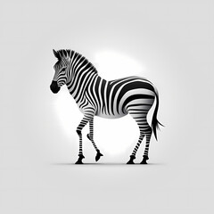 Zebra Isolated White. Generative AI