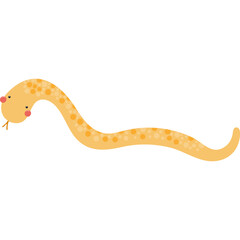 Cute funny snake cartoon character illustration. Hand drawn Scandinavian style flat design, isolated vector. Tropical animal, jungle wildlife, safari, nature, kids print element