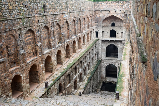 Agrasen Ki Baoli - Step Well situated in the middle of Connaught placed New Delhi India, Old Ancient archaeology Construction