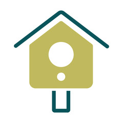 Wooden birdhouse, place for nest vector icon