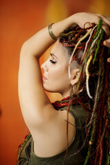 portrait of a woman with hair