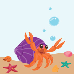 cancer in shell vector illustration