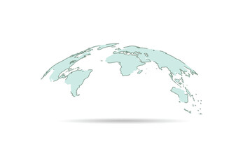 World map line composition concept minimal design of global business. Vector Illustration