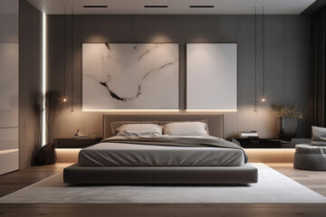 Modern Bedroom Wallart Mockup