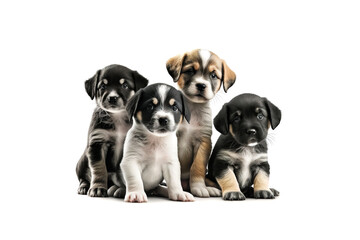 Obraz premium puppies is isolated on a white background. Generated by AI