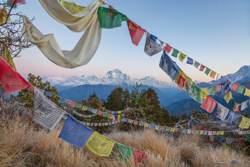 Mount Dhaulagiri from the top of Poon Hill. Himalayas. Nepal