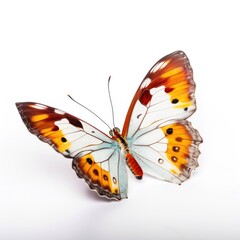 Butterfly with wings with orange tips isolated with a white background Generative AI Illustration