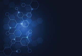 Molecule structure abstract tech background. Medical design. Science template, wallpaper or banner. Vector illustration