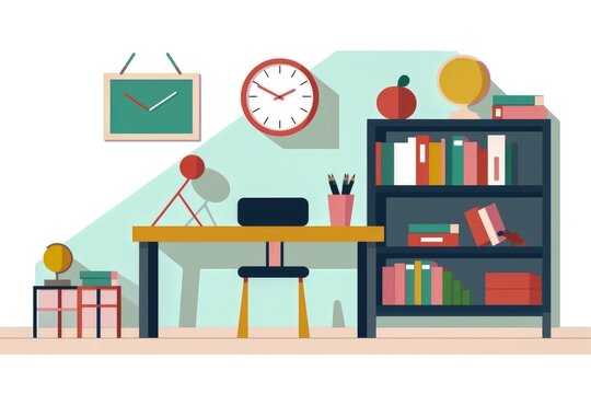 Kids room with educational study and learning environment Generative AI Illustration