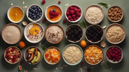 Hearty breakfast, porridge. Generative AI