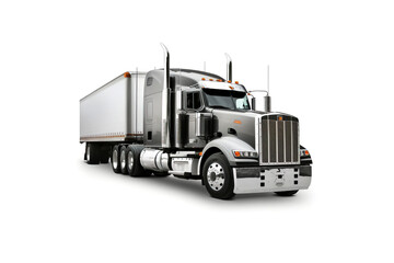 trucking freight transportation is isolated on a white background. Generated by AI