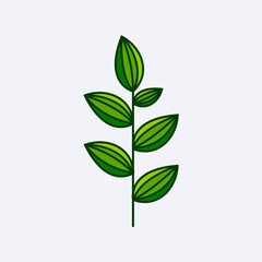 green fresh leaf design vector