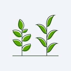 green fresh leaf design vector