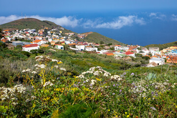 El Hierro Island. Green Volcanic Hills near Villa de Valverde at El Hierro Island. Canary Island, Spain.