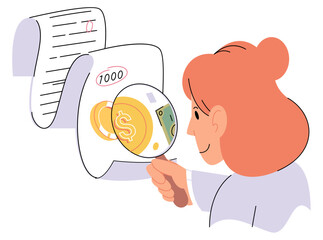 Business consultant with documents for tax calculation, preparing financial tax report. Accountant analyzing personal or corporate budget. Accounting process. Distribution of income and expenses