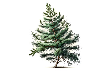 green spruce isolated on white. Generated by AI