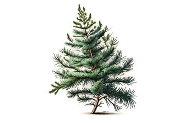 Fototapeta premium green spruce isolated on white. Generated by AI