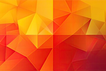 Yellow orange red abstract background for design. Geometric shapes. Triangles, squares, stripes, lines. Color gradient - Generative AI