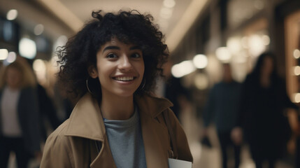 Fototapeta premium Young Woman Shopping Consumer Concept. Generative AI.