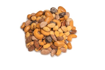  A group of almonds, pistachios, walnuts, macadamia, cashews.