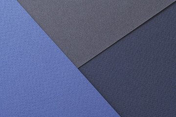 Rough kraft paper background, paper texture different shades of blue. Mockup with copy space for text.