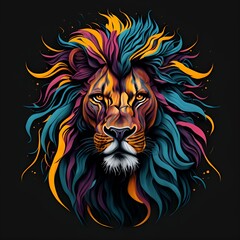 Obraz premium lion head vector illustration