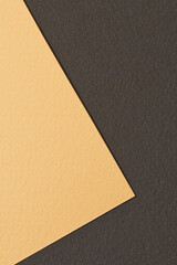 Rough kraft paper background, paper texture black beige colors. Mockup with copy space for text