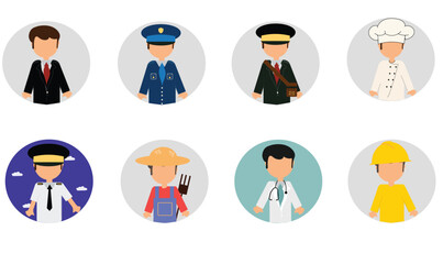 set of different professions vector illustration