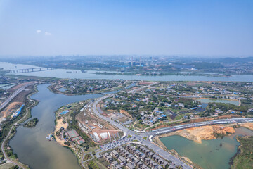 Fototapeta premium Background material for the development and construction of Zhuzhou High-tech Zone, China