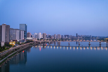 Night view of Zhuzhou City, Hunan Province, China