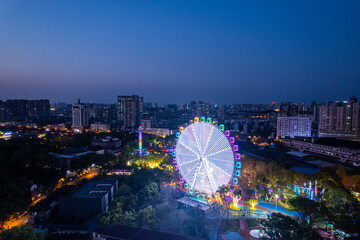 Ferris wheel playground night view