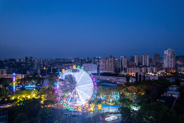 Ferris wheel playground night view